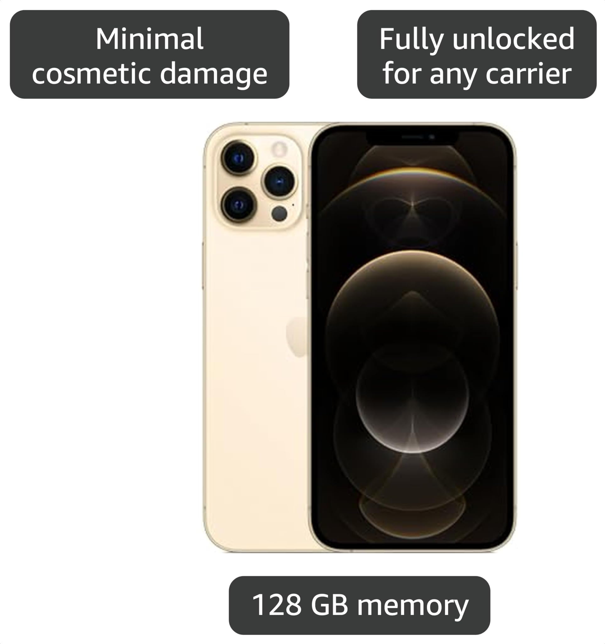 Amazon.com: Apple iPhone 12 Pro Max, 128GB, Gold - Fully Unlocked